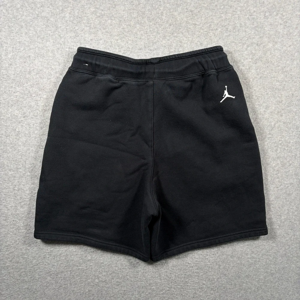 Nike Jordan Jumpman Fleece Shorts Mens Small Black White Striped Graphic DJ0186